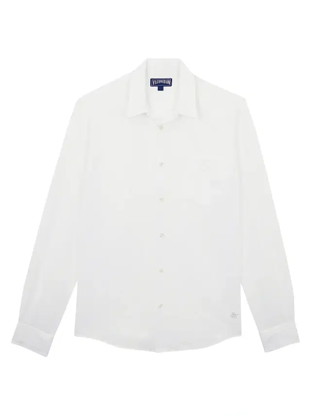Vilebrequin Men's Cotton-Linen Jacquard Button-Front Shirt - Blanc