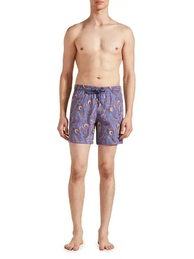 Vilebrequin Men's Embroidered Camo Flowers Swim Trunks - Tempete - Size Large | Thumbnail 2 Vilebrequin Men's Embroidered Camo Flowers Swim Trunks - Tempete - Size Large | Thumbnail 2