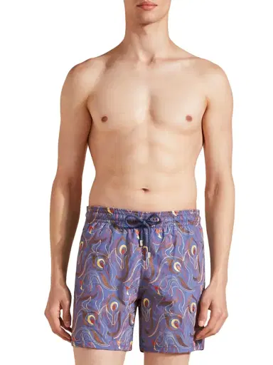 Vilebrequin Men's Embroidered Camo Flowers Swim Trunks - Tempete - Size Large | Thumbnail 4 Vilebrequin Men's Embroidered Camo Flowers Swim Trunks - Tempete - Size Large | Thumbnail 4