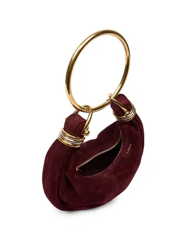 Chloé Women's Mini Bracelet Suede Hobo Bag - Deep Violine | Thumbnail 4 Chloé Women's Mini Bracelet Suede Hobo Bag - Deep Violine | Thumbnail 4