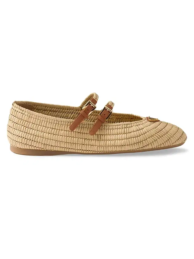 Women's Crochet Ballerinas - Beige Brown