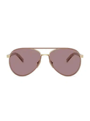 Prada Women's 59MM Aviator Sunglasses - Pale Gold Purple | Thumbnail 2