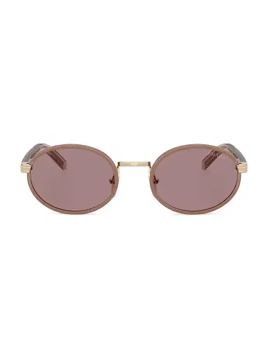 Prada Women's 52MM Oval Sunglasses - Gold Purple | Thumbnail 2