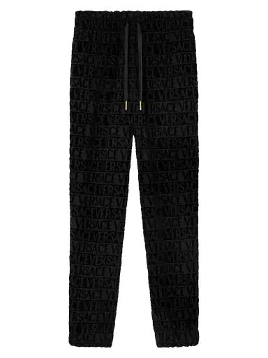 Versace Women's I Heart Baroque Joggers - Black Gold - Size Small | Thumbnail 1 Versace Women's I Heart Baroque Joggers - Black Gold - Size Small | Thumbnail 1