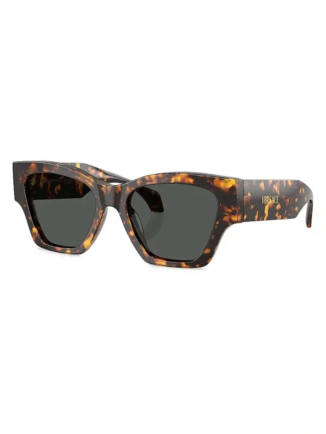 Versace Women's 53MM Square Sunglasses - Havana Dark Grey