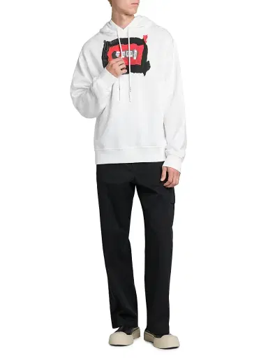 Marni Men's Collage Logo Hoodie - Lily White - Size 46 | Thumbnail 2