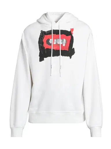 Marni Men's Collage Logo Hoodie - Lily White - Size 46 | Thumbnail 1