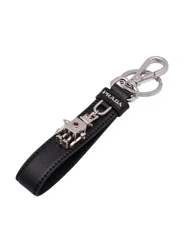 Prada Women's Saffiano Leather Keychain - Black | Thumbnail 2