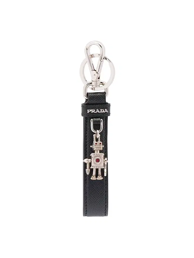 Prada Women's Saffiano Leather Keychain - Black