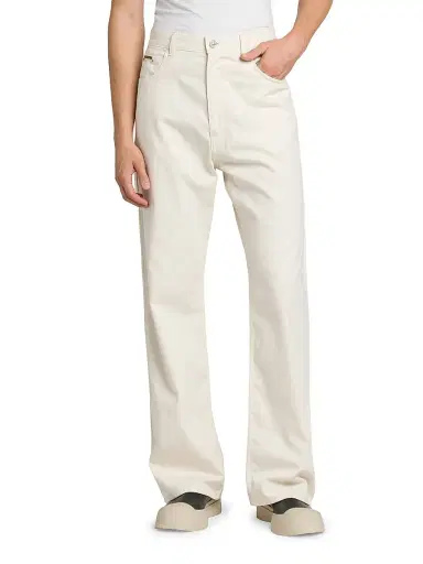 Marni Men's Lightweight Denim Wide-Leg Trousers - Bone - Size 34 | Thumbnail 3 Marni Men's Lightweight Denim Wide-Leg Trousers - Bone - Size 34 | Thumbnail 3