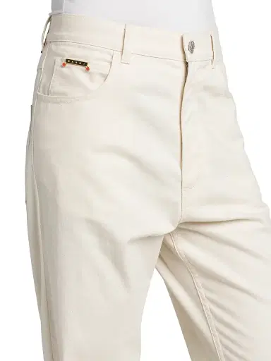 Marni Men's Lightweight Denim Wide-Leg Trousers - Bone - Size 34 | Thumbnail 6 Marni Men's Lightweight Denim Wide-Leg Trousers - Bone - Size 34 | Thumbnail 6