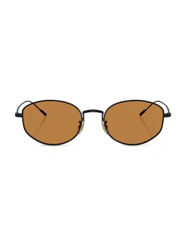 Oliver Peoples Men's Dresner 51MM Oval Sunglasses - Matte Black | Thumbnail 2