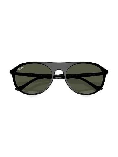 Ray-Ban Men's RB2215F 56MM Square Sunglasses - Black Green | Thumbnail 4
