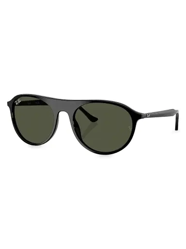 Ray-Ban Men's RB2215F 56MM Square Sunglasses - Black Green | Thumbnail 1