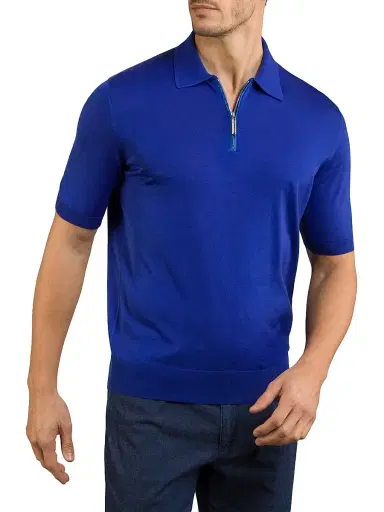 Stefano Ricci Men's Polo Shirt - Royal Blue - Size 52 | Thumbnail 2