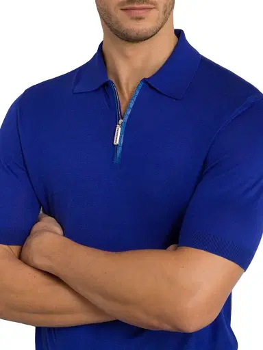 Stefano Ricci Men's Polo Shirt - Royal Blue - Size 52 | Thumbnail 4