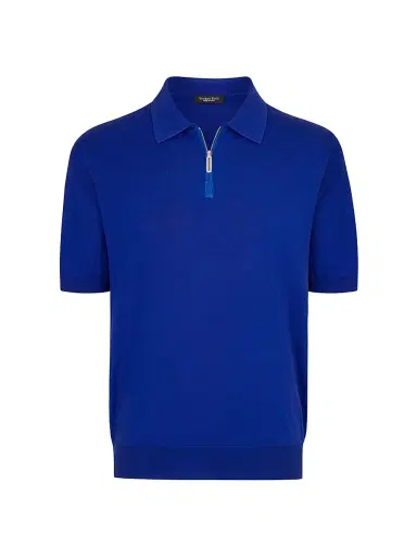 Stefano Ricci Men's Polo Shirt - Royal Blue - Size 52 | Thumbnail 1