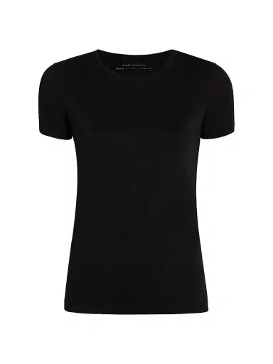 Another Tomorrow Women's Crew Neck Tee - Black | Thumbnail 1 Another Tomorrow Women's Crew Neck Tee - Black | Thumbnail 1