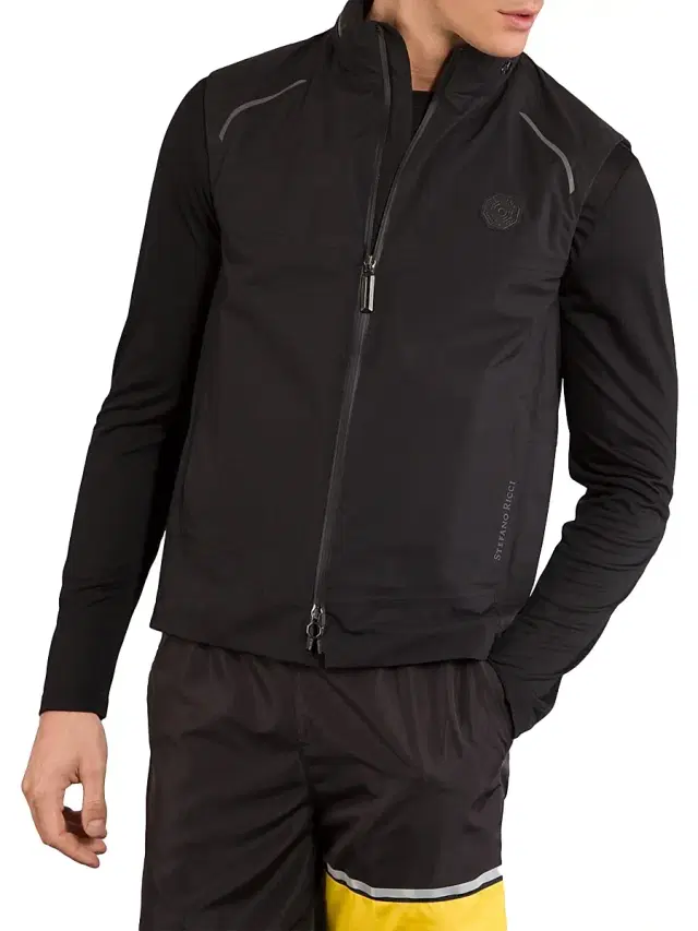 Stefano Ricci Men's Sport Vest - Jet Black