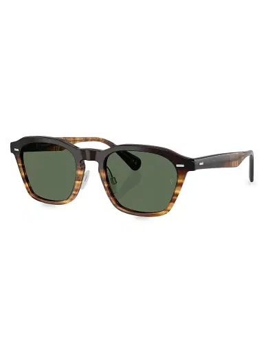 Oliver Peoples x Roger Federer Men's 52MM Phantos Sunglasses - Brown Green | Thumbnail 1
