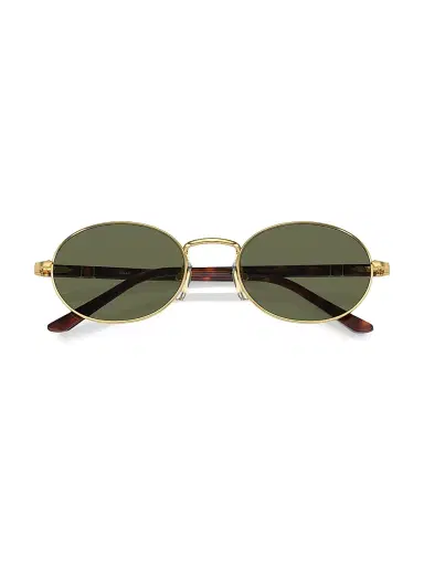 PERSOL Men's Ida 55MM Oval Sunglasses - Havana Gold Green | Thumbnail 4