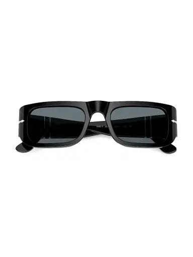 PERSOL Men's 55MM Square Pillow Sunglasses - Black | Thumbnail 4