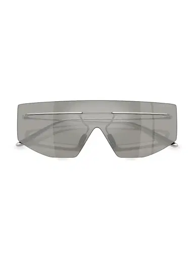Prada Men's PR B55S Shield Sunglasses - Silver Grey | Thumbnail 4 Prada Men's PR B55S Shield Sunglasses - Silver Grey | Thumbnail 4