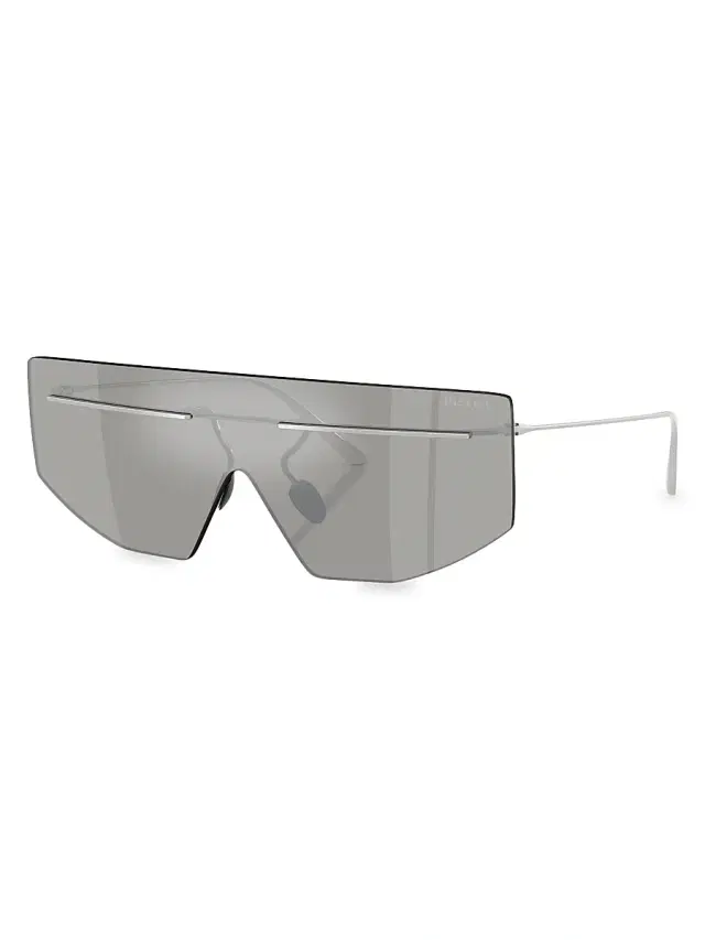 Prada Men's PR B55S Shield Sunglasses - Silver Grey