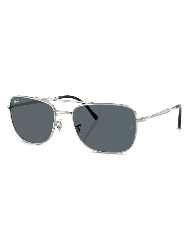 Men's RB3755 62MM Rectangular Sunglasses - Silver Blue