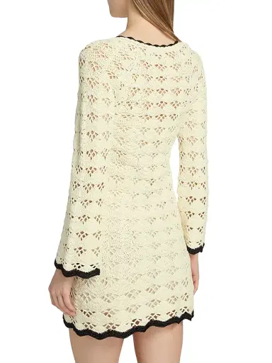 Zimmermann Women's Rhiannon Crochet Minidress - Cream Black | Thumbnail 5 Zimmermann Women's Rhiannon Crochet Minidress - Cream Black | Thumbnail 5