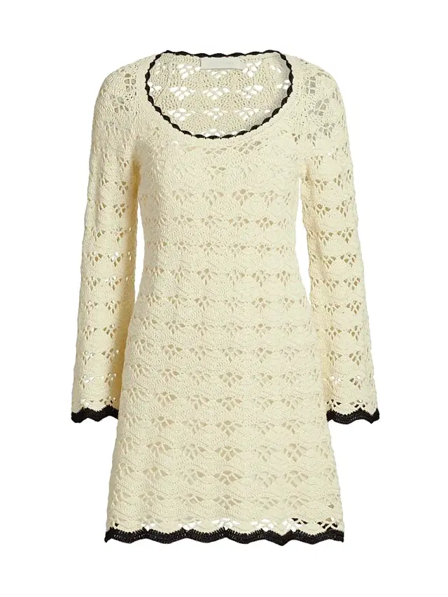 Zimmermann Women's Rhiannon Crochet Minidress - Cream Black