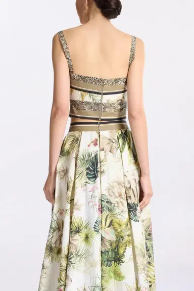 Elie Saab Printed Cotton Crop Top | Thumbnail 5