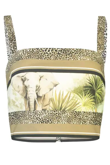 Elie Saab Printed Cotton Crop Top | Thumbnail 1