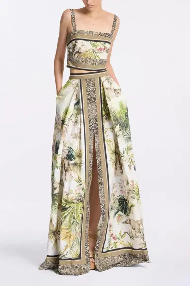 Elie Saab Printed Cotton Long Skirt | Thumbnail 2