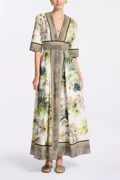 Elie Saab Printed Cotton Midi Dress | Thumbnail 2