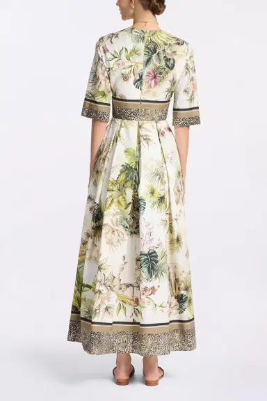 Elie Saab Printed Cotton Midi Dress | Thumbnail 4
