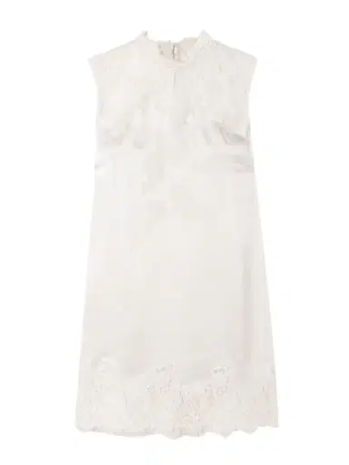 DÔEN Valeria Scalloped Lace-trimmed Silk-satin Mini Dress | Thumbnail 1