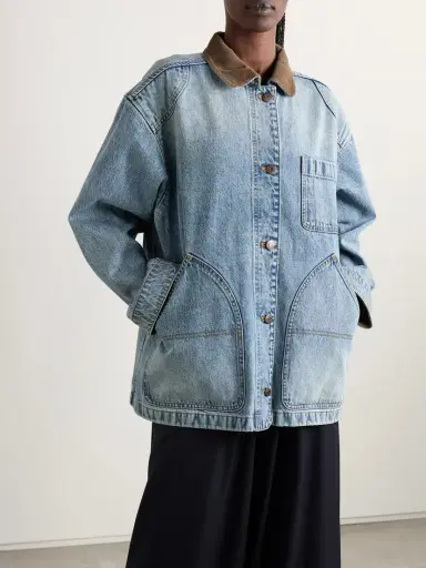 DÔEN Pascual Corduroy-trimmed Denim Jacket | Thumbnail 3 DÔEN Pascual Corduroy-trimmed Denim Jacket | Thumbnail 3