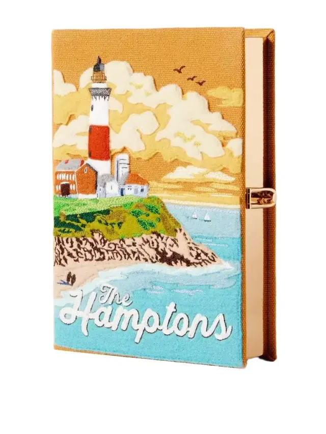 Olympia Le-Tan The Hamptons Embroidered Appliquéd Canvas Clutch