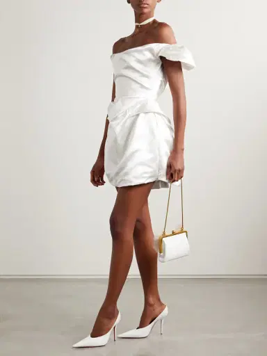 Vivienne Westwood Aurora Off-the-shoulder Draped Silk-satin Mini Dress | Thumbnail 2