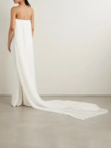 Vivienne Westwood Galaxy Cape-effect Strapless Organic Silk Chiffon-trimmed Satin Gown | Thumbnail 4