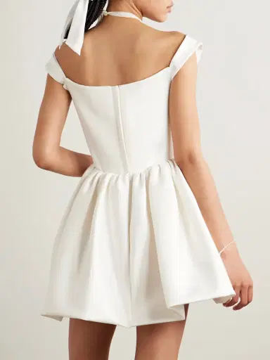 Vivienne Westwood Bagatelle Off-the-shoulder Gathered Duchesse Silk-satin Mini Dress | Thumbnail 3 Vivienne Westwood Bagatelle Off-the-shoulder Gathered Duchesse Silk-satin Mini Dress | Thumbnail 3
