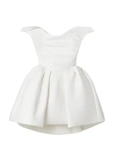 Vivienne Westwood Bagatelle Off-the-shoulder Gathered Duchesse Silk-satin Mini Dress | Thumbnail 1 Vivienne Westwood Bagatelle Off-the-shoulder Gathered Duchesse Silk-satin Mini Dress | Thumbnail 1