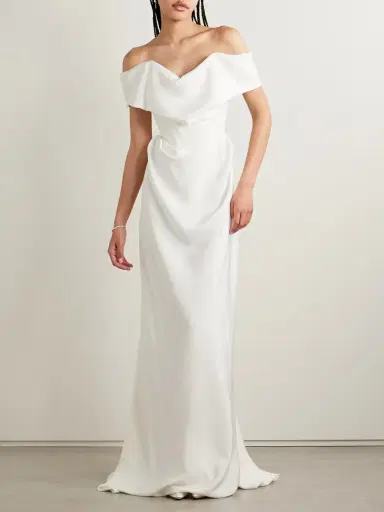 Vivienne Westwood Nova Cocotte Off-the-shoulder Draped Silk-crepe Gown | Thumbnail 3