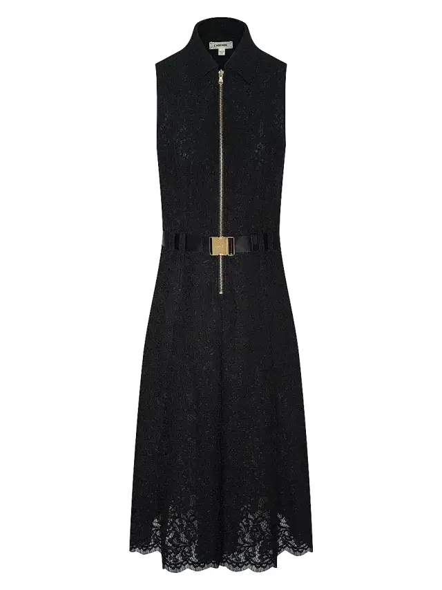 L'AGENCE Women's Kylo Cotton-Blend Lace Belted Shirtdress - Black