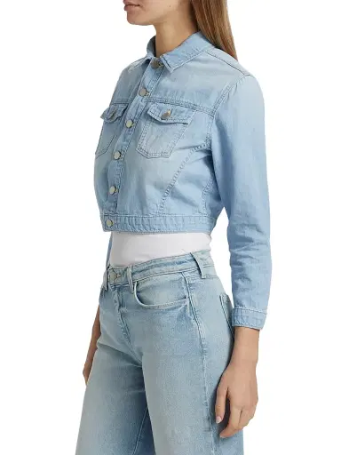 L'AGENCE Women's Koda Denim Crop Jacket - Dakota | Thumbnail 4