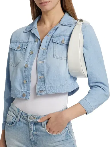 L'AGENCE Women's Koda Denim Crop Jacket - Dakota | Thumbnail 6
