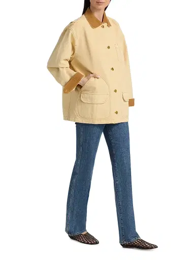 DÔEN Women's Pascale Contrast Collar Jacket - Straw - Size XS | Thumbnail 2 DÔEN Women's Pascale Contrast Collar Jacket - Straw - Size XS | Thumbnail 2