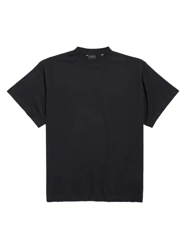 Balenciaga Men's Security Tape Logo Oversized T-Shirt - Black Red - Size Large | Thumbnail 1