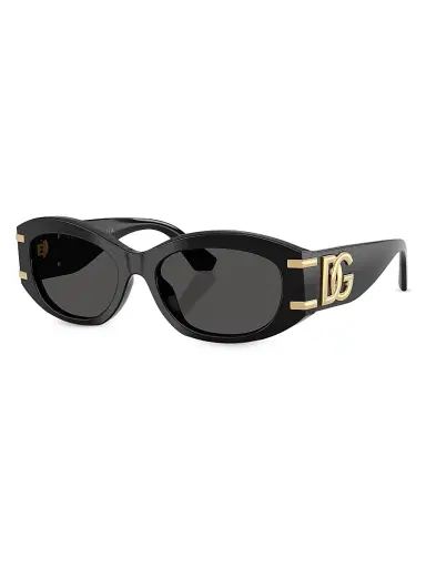 Dolce & Gabbana Women's 55MM Oval Sunglasses - Black | Thumbnail 1 Dolce & Gabbana Women's 55MM Oval Sunglasses - Black | Thumbnail 1